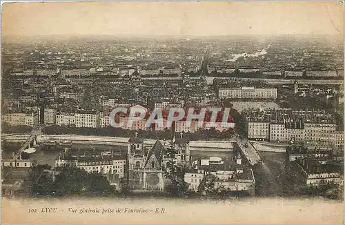 Cartes postales LYON Vue Generale prise de Fourvi�re