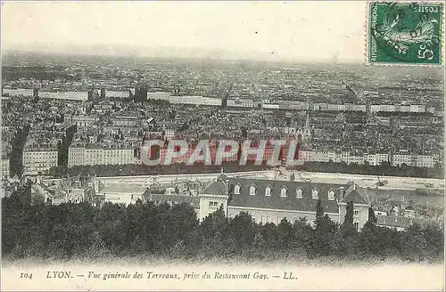 Cartes postales Lyon Vue G�nerale des Terreaux prise du restaurant Gay