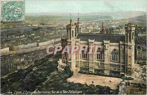 Cartes postales Lyon L'Eglise de Fourvi�res  Vue de la Tour M�tallique