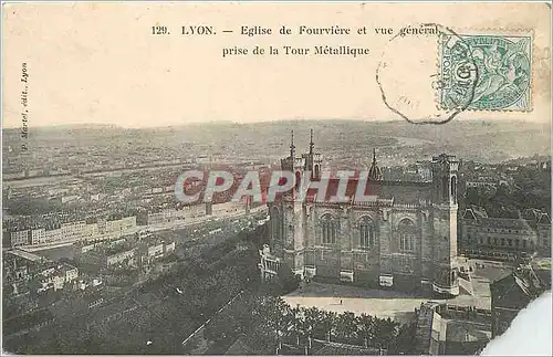 Cartes postales Lyon Eglise de Fourvi�re et Vue gen�rale