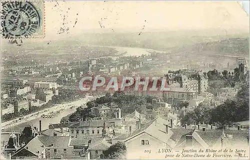 Ansichtskarte AK Lyon Jonction du Rhone et de la Saone prise de notre Dame de Fourviere