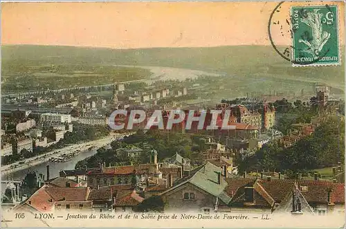 Cartes postales Lyon Jonction du Rhone et de la Saone prise de notre Dame de Fourviere