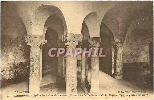 Cartes postales Chambery Eglise St-Pierre de Lemenc - Le Baptistere de la Crypte