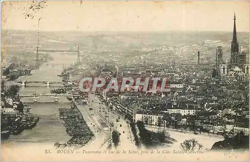 Ansichtskarte AK Rouen Panorama et vue de la Seine  Pris de la Cote Sainte-Catherine