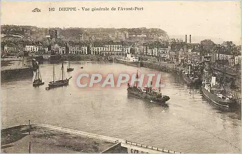 Ansichtskarte AK Dieppe vue generale de l'avant port Bateaux