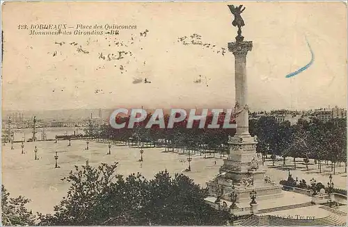 Cartes postales Bordeaux Place des Quinconces Monuments des Girondins