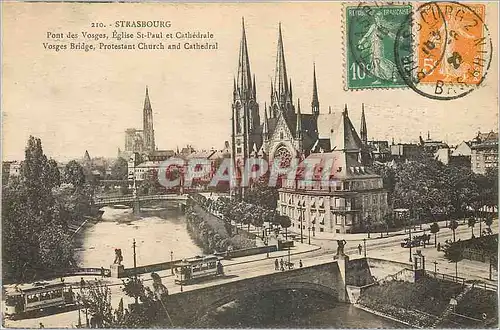 Cartes postales Strasbourg Pont des Vosges  Eglise St-Paul et Cathedrale
