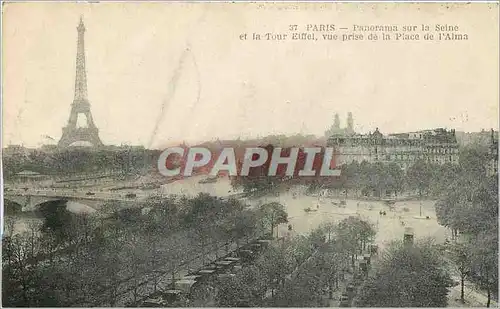 Ansichtskarte AK Paris - Panorama sue la Seine et la Toue Eiffel  vue prise de la Place de L'Alma