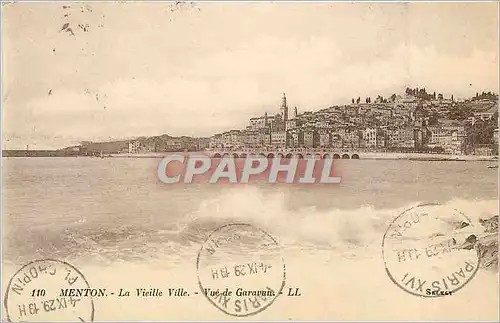 Ansichtskarte AK Menton - La Vieille ville - Vue de Garavan