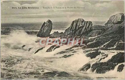 Cartes postales La Cote Bretonne Tempete a la Pointe de la Roche des Vieumes