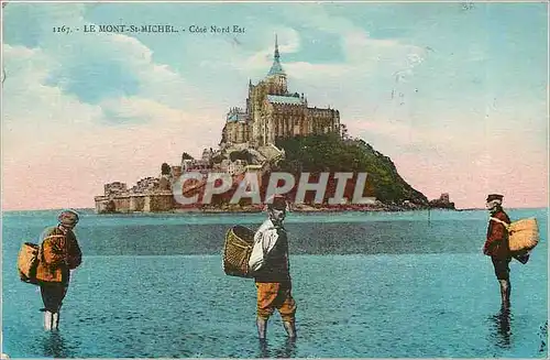 Cartes postales Le Mont St Michel Cote Nord Est  Peche Pecheur