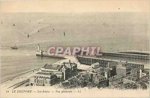 Cartes postales Le Treport Les Jetees Vue generale