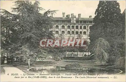 Cartes postales Blois Le Chateau Monument Historique Facade nord dite Aile Francois