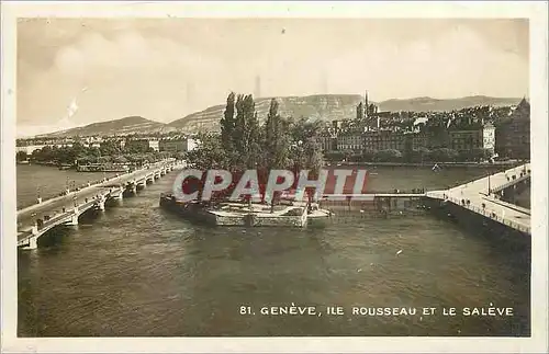 Cartes postales Geneve Ile Rousseau et le Saleve
