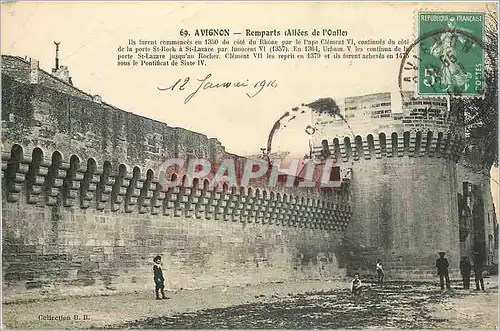 Cartes postales Avignon Remparts Allees de l'Oulle