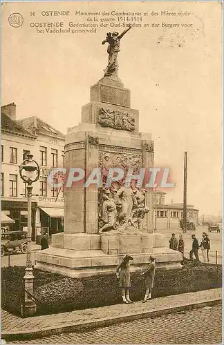 Cartes postales Ostende  Monuments des combattants et des heros civils