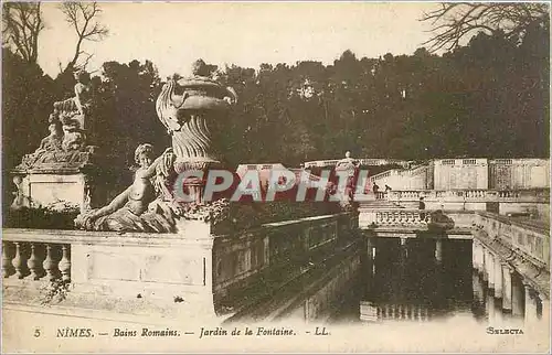 Ansichtskarte AK Nimes Bains Romains - Jardin de La Fontaine