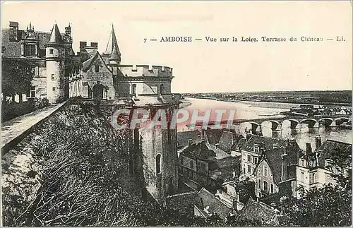 Ansichtskarte AK Amboise - Vue sue La Loire. Terrasse du Ch�teau