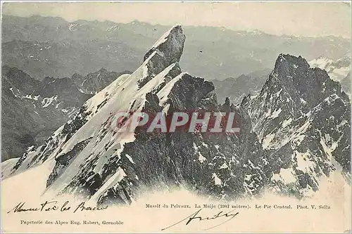 Ansichtskarte AK Massif du Pelvoux. La Meije. Le Pic Central