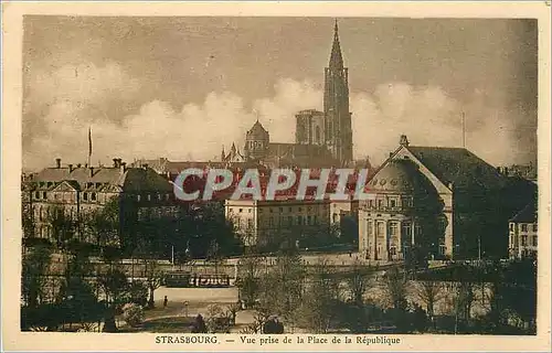 Cartes postales Strasbourg - Vue prise de la Place de la Republique