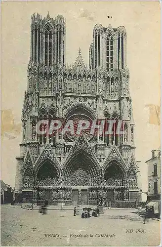 Ansichtskarte AK Reims Fa�ade de la Cathedrale