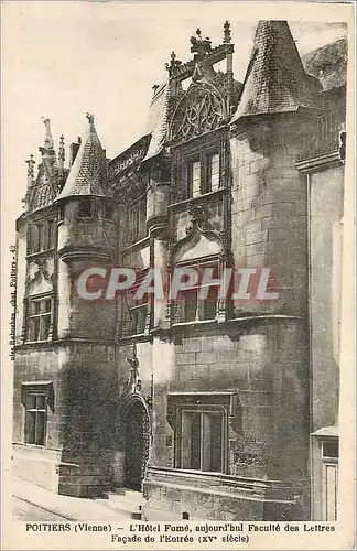 Cartes postales Poitiers - L'Hotel Fume  aujourd'hui Faculte des Lettres Fa�ade de l'Entree