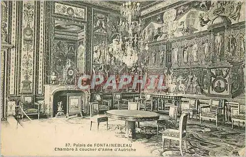 Ansichtskarte AK Palais de Fontainebleau - Chambre � coucher d'Anne d'Autriche