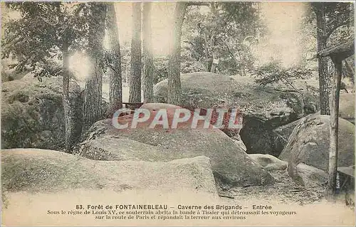 Ansichtskarte AK Foret de Fontainebleau - Caverne des Brigands - Entree