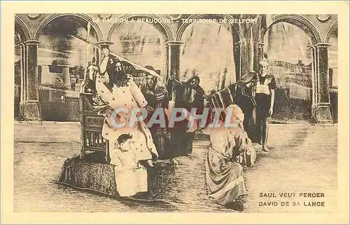 Cartes postales La Passion a Beaucourt - Territoire de Belfort Saul veut percer David de sa lance