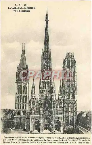 Cartes postales Rouen La Cathedrale vue d'ensemble