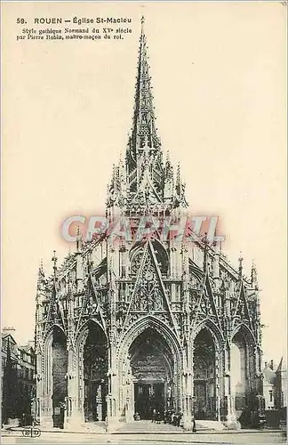 Cartes postales Rouen - Eglise St-Ouen Style gothique Normand