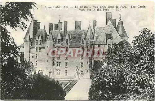 Cartes postales Langeais - le Ch�teau vue prise dans le Parc