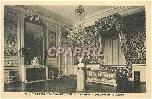 Ansichtskarte AK Ch�teau de Compiegne chambre a coucher de la reine