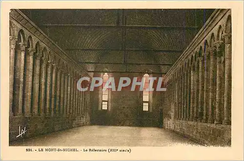 Cartes postales Le Mont-St-Michel le refectoire