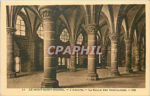 Cartes postales Le Mont-St-Michel l'Abbaye la salle des chevaliers