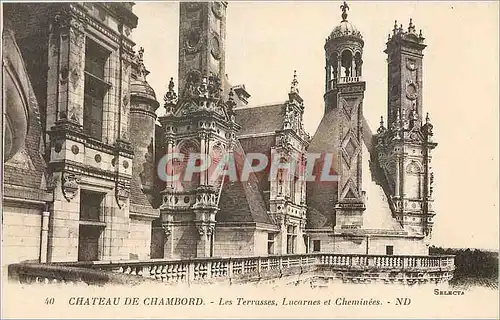 Ansichtskarte AK Ch�teau de Chambord les terrasses lucarnes et cheminees