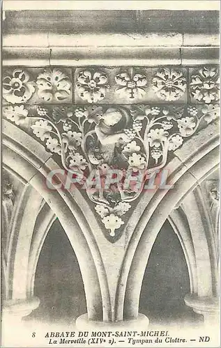 Cartes postales Abbaye de Mont-Saint-Michel la Merveille XIV Tympan du Cloitre