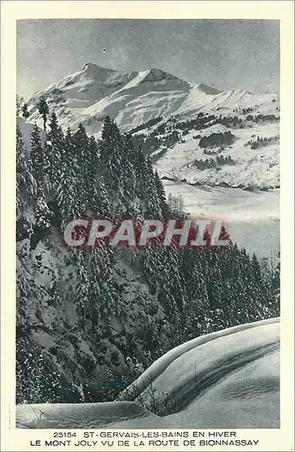 Cartes postales St-Gervais-les-Bains en hiver le Mont Joly vu de la route de Bionnassay