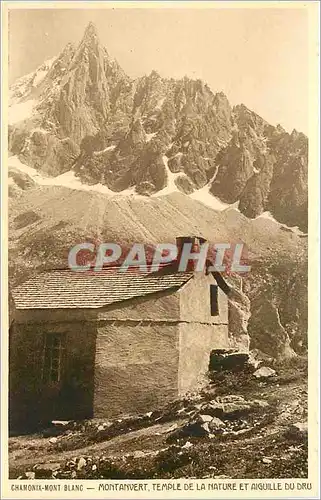 Cartes postales Chamonix-Mont Blanc Montanvert temple de la nature et aiguille du Dru