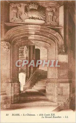 Cartes postales Blois le ch�teau Aile Louis XII le grand escalier