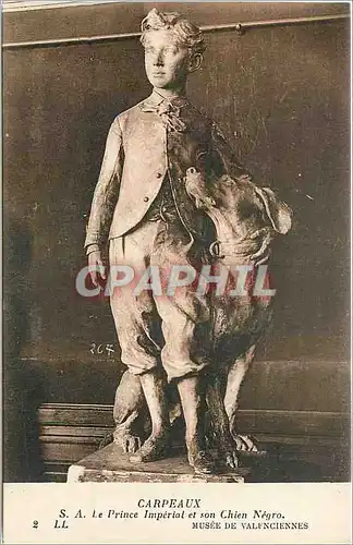 Ansichtskarte AK Carpeaux le prince imperiale et sn chien Negro musee de Valenciennes