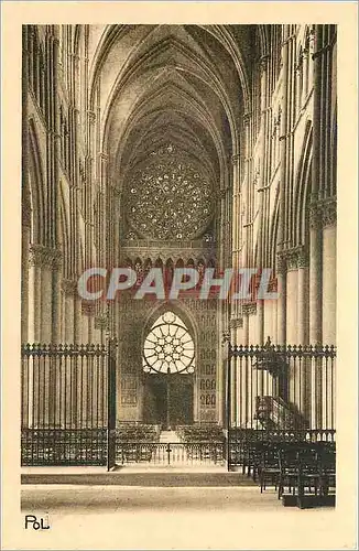 Cartes postales Reims interieur de la cathedrale grande rosace