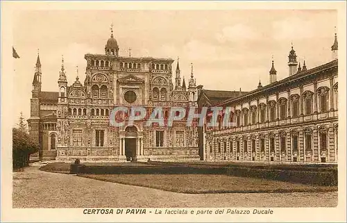 Ansichtskarte AK Chartreuse de Pavia fa�ade de l'Eglise et partie du palais Ducal