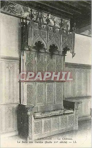 Cartes postales Langeais le ch�teau la salle des gardes