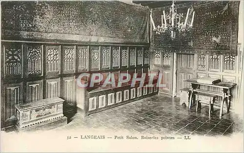 Cartes postales Langeais petit salon boiseries peintes