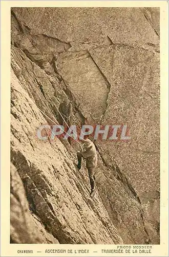 Cartes postales Chamonix ascension de l'index traversee de la dalle Alpinisme