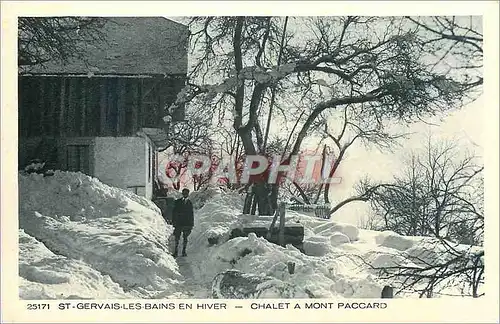 Cartes postales St-Gervais-les-Bains en hiver chalet a Mont Paccard