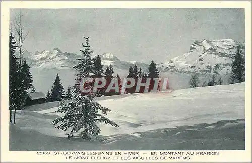 Cartes postales St-Gervais-les-Bains en hiver en montant au Prarion le Mont Fleury et les aiguilles de Varens