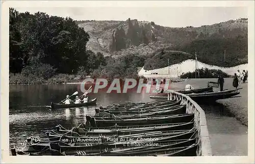 Cartes postales L'auvereergne plage du lac Chambon l'embarcadere