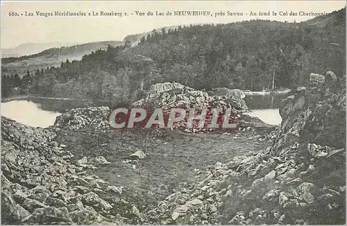 Cartes postales Les Vosges Meridionales le Rossberg vue du lac de Neuweiher pres Seven au fond le col des c